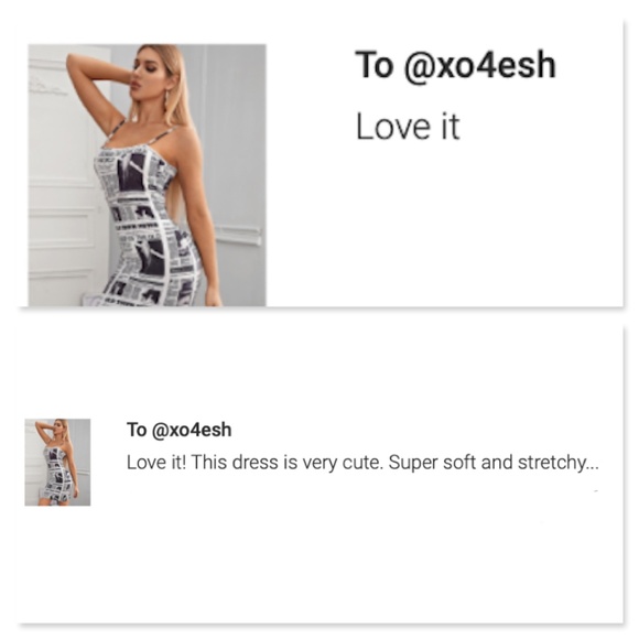 Newspaper Print Slim Mini Cami Dress in White - Picture 6 of 8